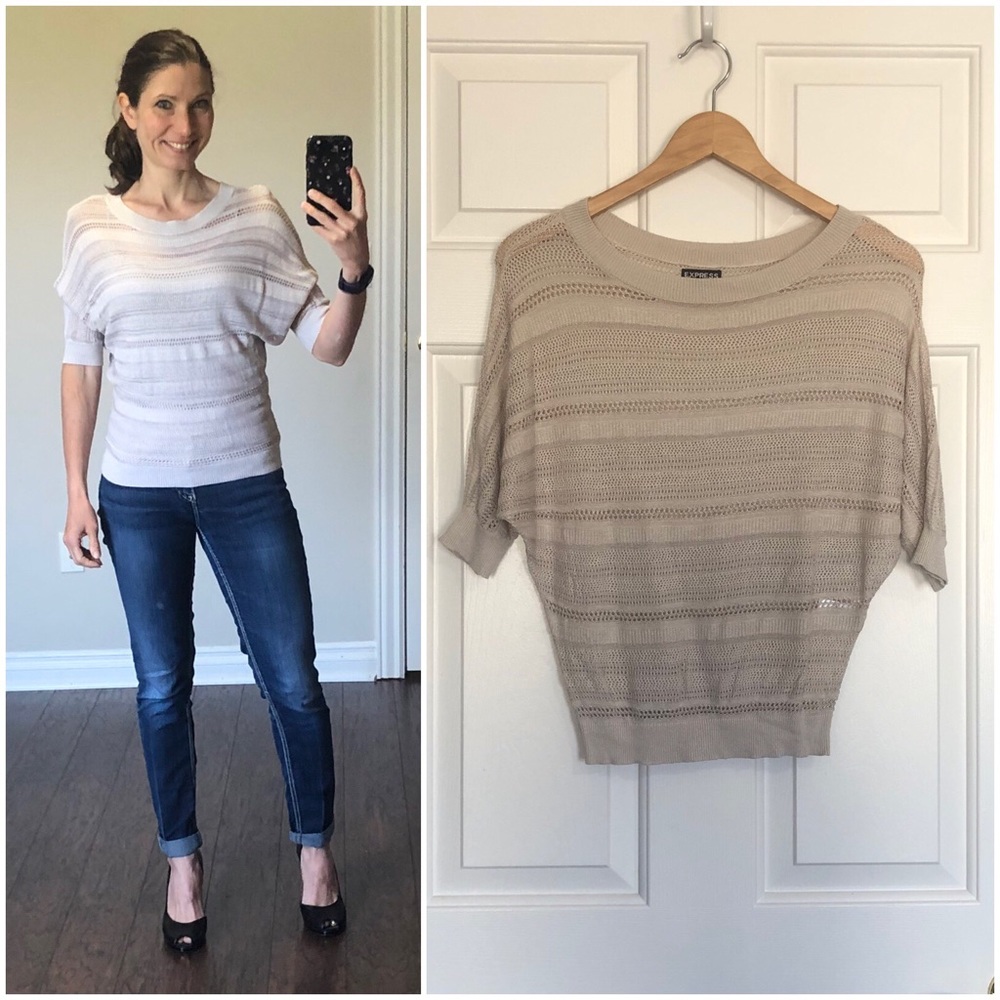 🌎Express open knit cream sweater
